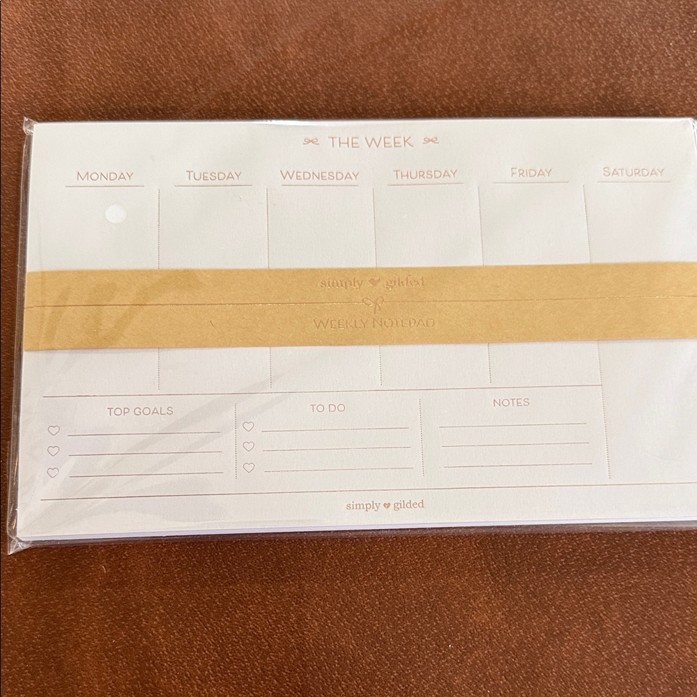 Brand new simply guilded Cream Weekly Notepad - Home Office Planner